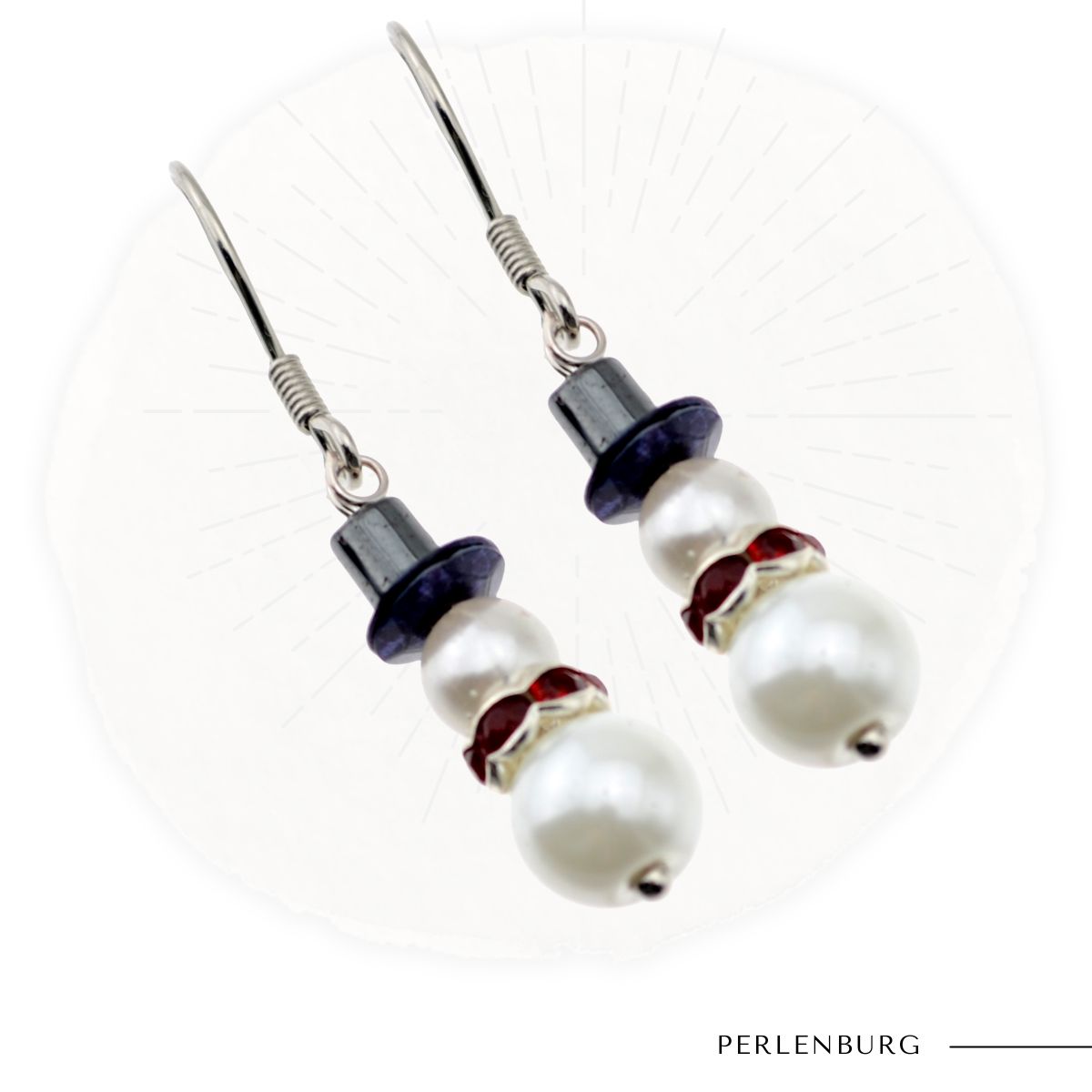 Perlenohrringe „Nivellea“ – Winterliche Handarbeit mit Perlen & Glanz Perlenohrringe „Nivellea“ – Winterliche Handarbeit mit Perlen & Glanz