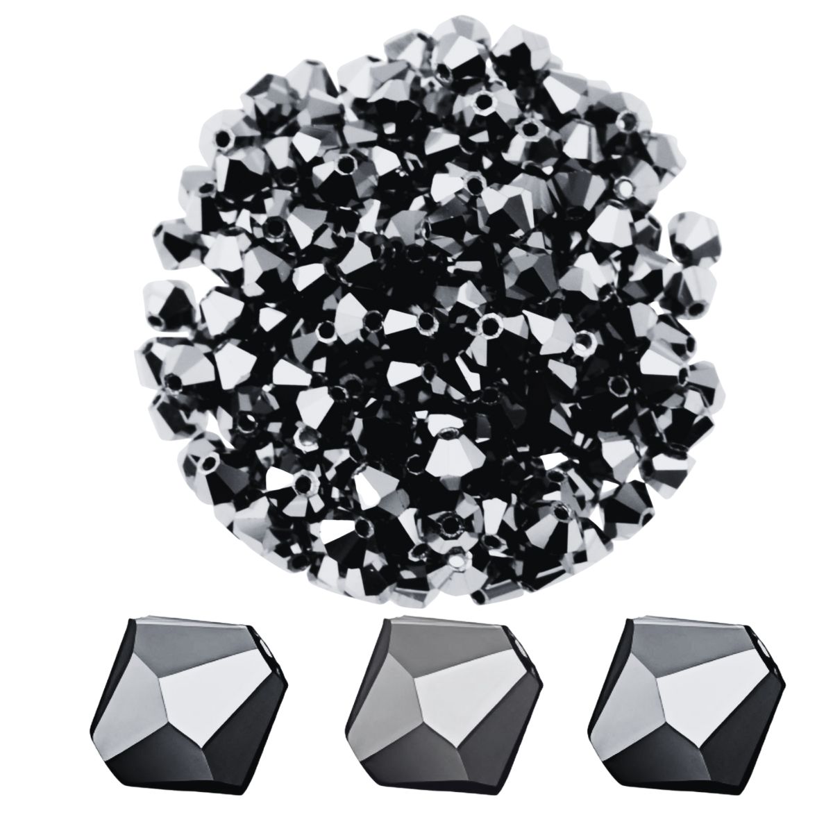 Preciosa Elements Bicone Kristallperlen – dunkel Hämatit, 4 mm (20 Stück) Preciosa Elements Bicone Kristallperlen – dunkel Hämatit, 4 mm (20 Stück)