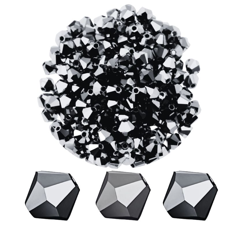 Preciosa Elements Bicone Kristallperlen – dunkel Hämatit, 4 mm (20 Stück) Preciosa Elements Bicone Kristallperlen – dunkel Hämatit, 4 mm (20 Stück)