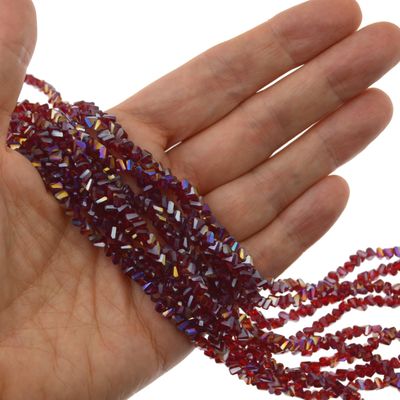 Dunkelrote Glasperlen Dreieck facettiert – 40 Stück | Galvanisiert & rot schimmernd Dunkelrote Glasperlen Dreieck facettiert – 40 Stück | Galvanisiert & rot schimmernd