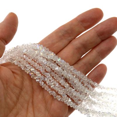 Transparente Glasperlen Dreieck facettiert – Galvanisiert | Klarer Glanz für DIY-Schmuck / 40 Stück Transparente Glasperlen Dreieck facettiert – Galvanisiert | Klarer Glanz für DIY-Schmuck / 40 Stück