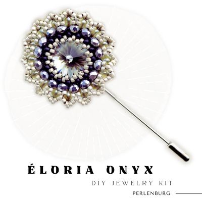 Schmuckherstellungs Set 915 / Brosche selber sticken DIY Kit mit Perlen + Anleitung + Zubehör Schmuckherstellungs Set 915 / Brosche selber sticken DIY Kit mit Perlen + Anleitung + Zubehör