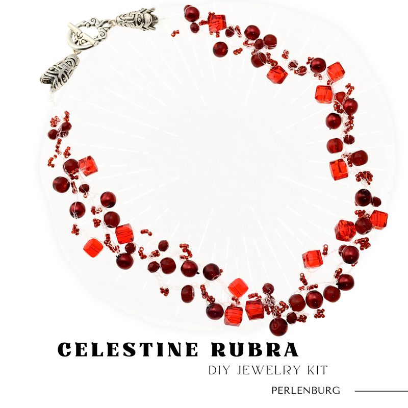 DIY-Schmuckset „Celestine Rubra“ – Kit mit Perlen, Anleitung & Zubehör