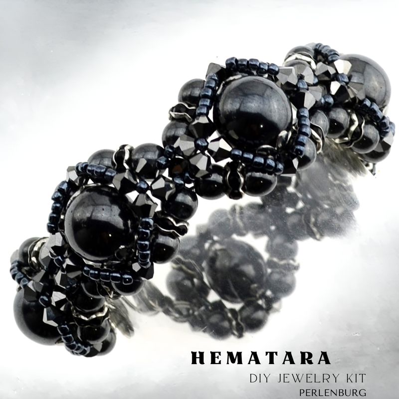 DIY-Schmuckset „Celestine Verdara“ – Kit mit Hämatit-Perlen & Anleitung