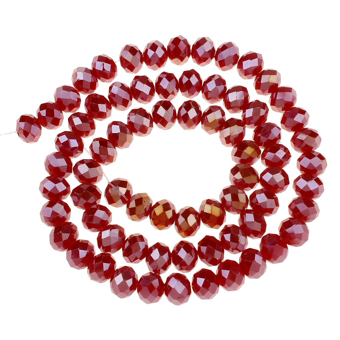Crystal Perlen rot AB. 8x6mm / 14 Stück Crystal Perlen rot AB. 8x6mm / 14 Stück