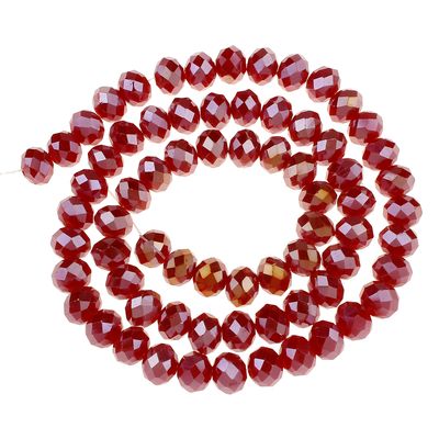 Crystal Perlen rot AB. 8x6mm / 14 Stück Crystal Perlen rot AB. 8x6mm / 14 Stück