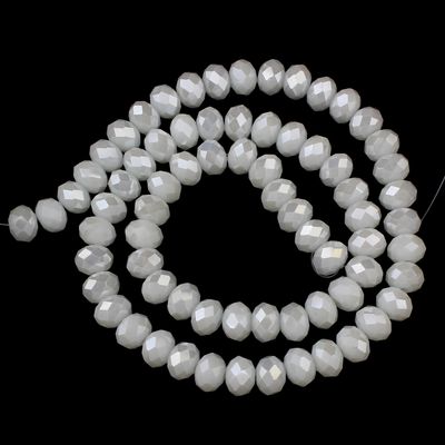 Rondellen Glasperlen 4mm facettiert  Weiß Opak AB-Effekt/ 40 Stück