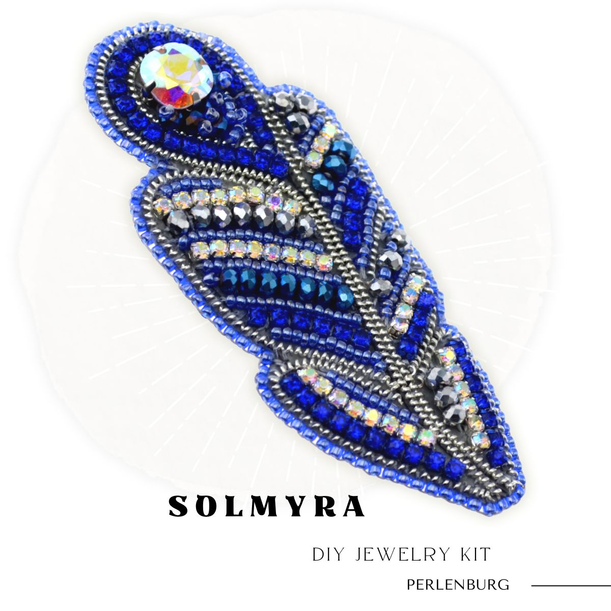 Schmuckherstellungs Set 908 / Brosche selber sticken DIY Kit mit Perlen + Anleitung + Zubehör