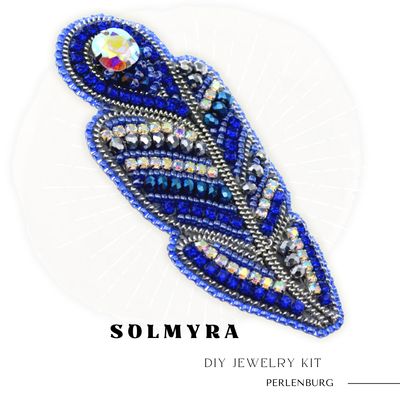 Schmuckherstellungs Set 908 / Brosche selber sticken DIY Kit mit Perlen + Anleitung + Zubehör