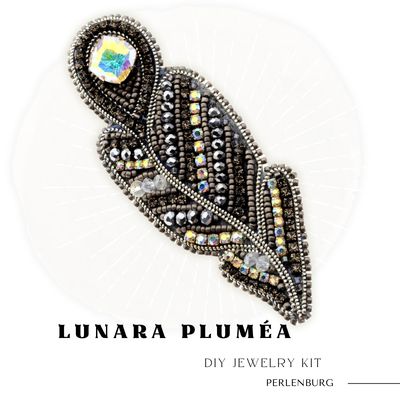 Schmuckherstellungs Set / Brosche selber sticken DIY Kit mit Perlen + Anleitung + Zubehör