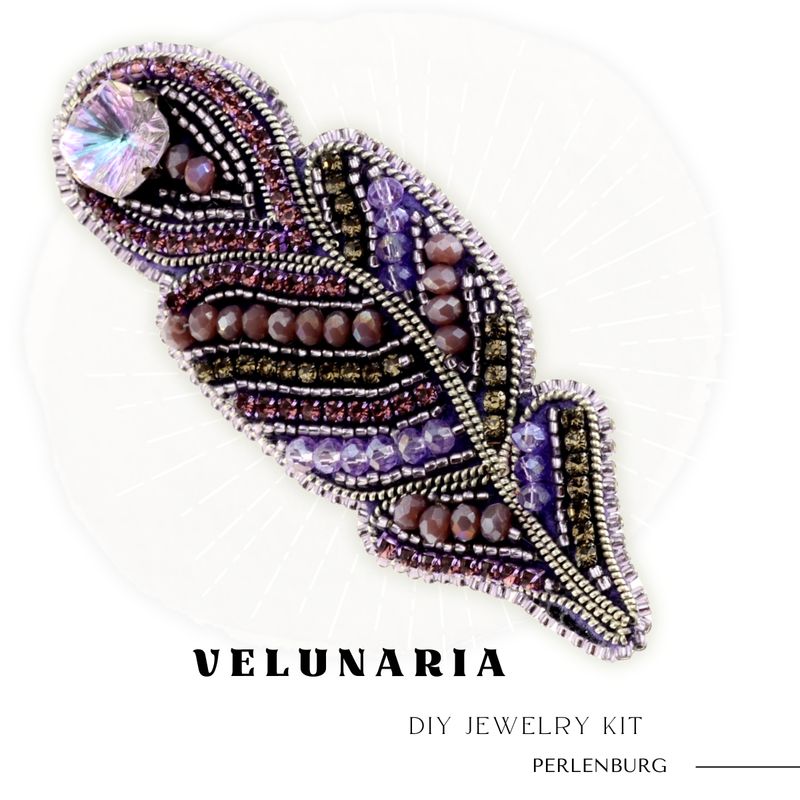 Schmuckherstellungs Set / Brosche selber sticken DIY Kit mit Perlen + Anleitung + Zubehör Schmuckherstellungs Set / Brosche selber sticken DIY Kit mit Perlen + Anleitung + Zubehör