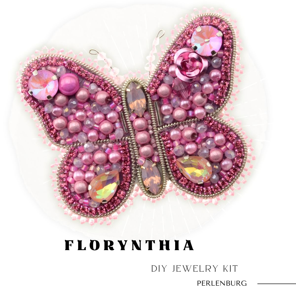 DIY-Kit 930/ Brosche selber sticken DIY Kit mit Perlen + Anleitung + Zubehör