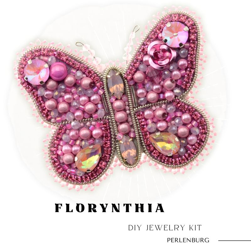 DIY-Kit 930/ Brosche selber sticken DIY Kit mit Perlen + Anleitung + Zubehör DIY-Kit 930/ Brosche selber sticken DIY Kit mit Perlen + Anleitung + Zubehör