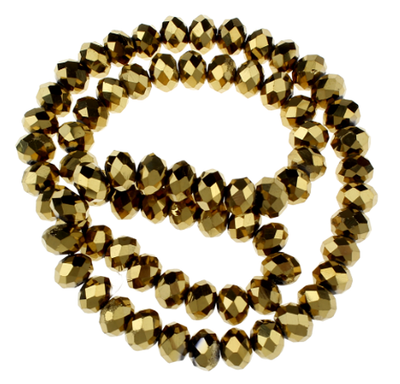 Crystal Perlen gold metallic 8x6mm /14 Stück