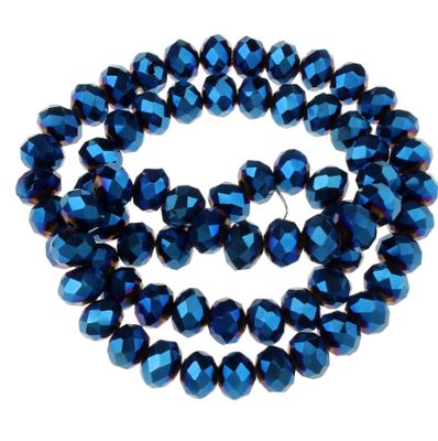 Crystalglas Rondelle facettiert 6x8mm Glasperlen/ 14 Stück