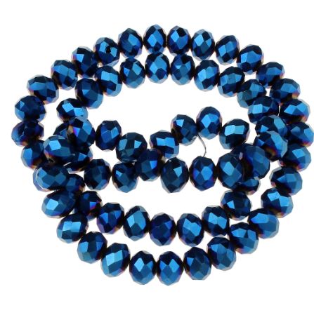 Crystalglas Rondelle facettiert 6x8mm Glasperlen/ 14 Stück