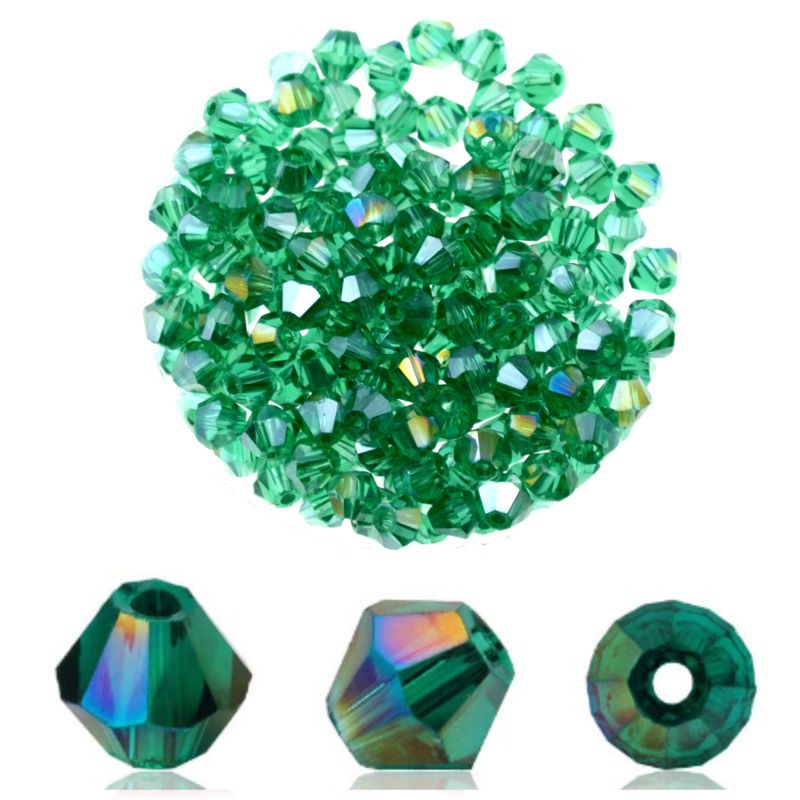 Doppelkegel Kristall Glas Perlen 4mm / 40 Stück