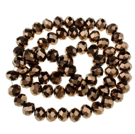 Crystal Perlen kupfer metallic 8x6mm  / 14 Stück