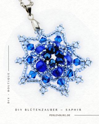 DIY - Kit 584 / Schmuck selber machen  /Anhänger  silberblau ( Faden und Nadel gratis dazu)