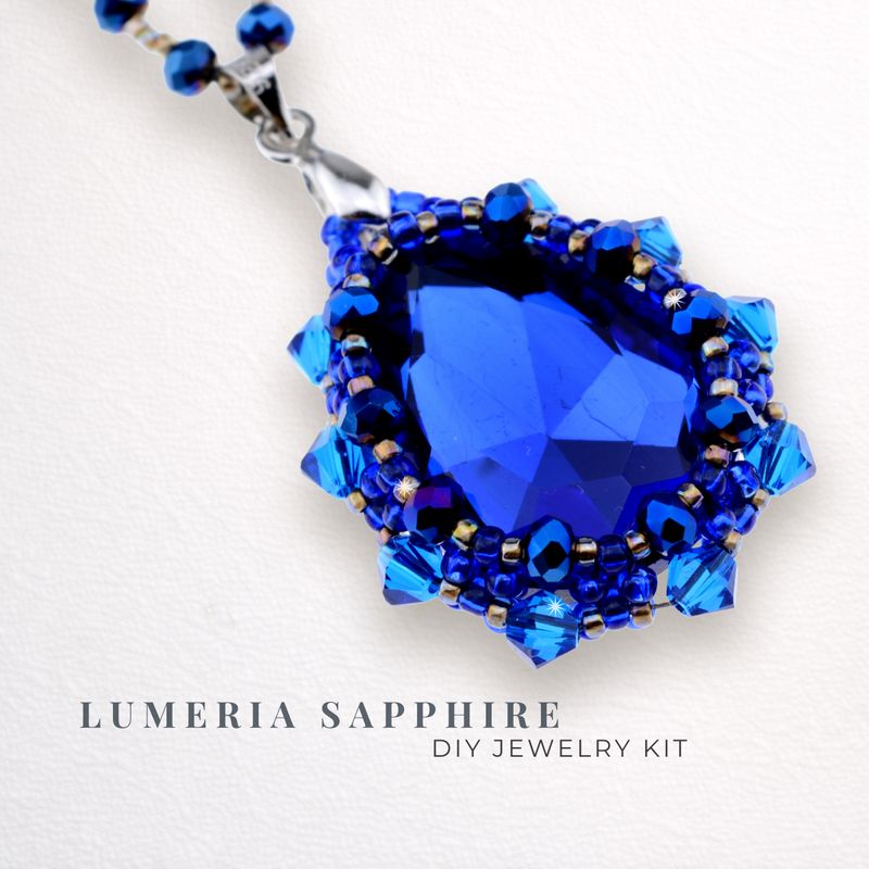 DIY-Schmuckset „Lumeria Sapphire“ – Saphir-Anhänger basteln