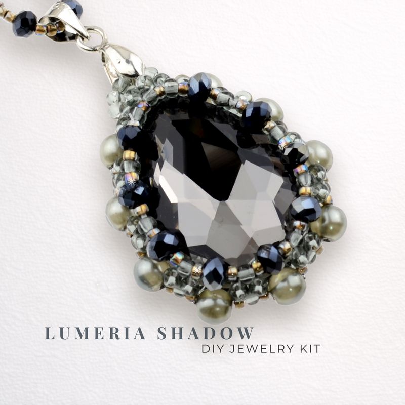 DIY-Schmuckset „Lumeria Shadow“ – Grauer Anhänger basteln
