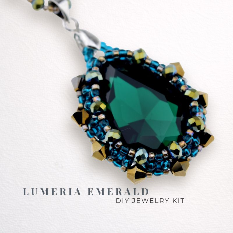 DIY-Schmuckset „Lumeria Emerald“ – Smaragd-Anhänger basteln