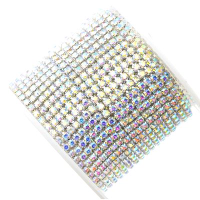 Strasskette - Einreihige Strass-Tassenkette für Schmuckherstellung, Hochwertige Glaskristalle, DIY Funkelnde AccessoiStrassband in Metallfassung, Straßsteinkette, Strassborte crystal AB 2mm / 50cm Strasskette - Einreihige Strass-Tassenkette für Schmuckherstellung, Hochwertige Glaskristalle, DIY Funkelnde AccessoiStrassband in Metallfassung, Straßsteinkette, Strassborte crystal AB 2mm / 50cm