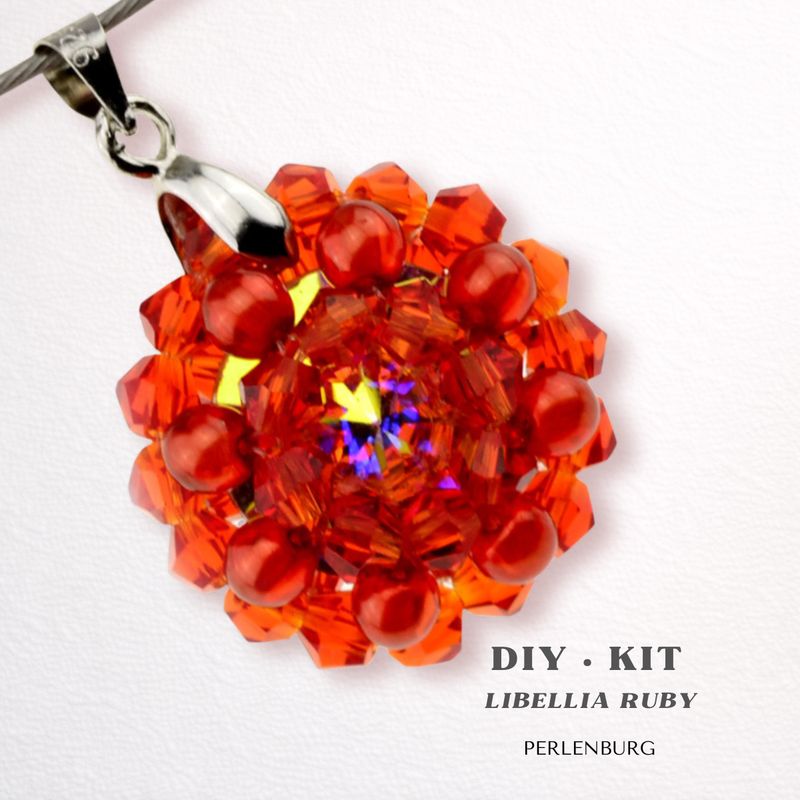 DIY-Schmuckset „Libellia Ruby“ – Anhänger mit Rivoli