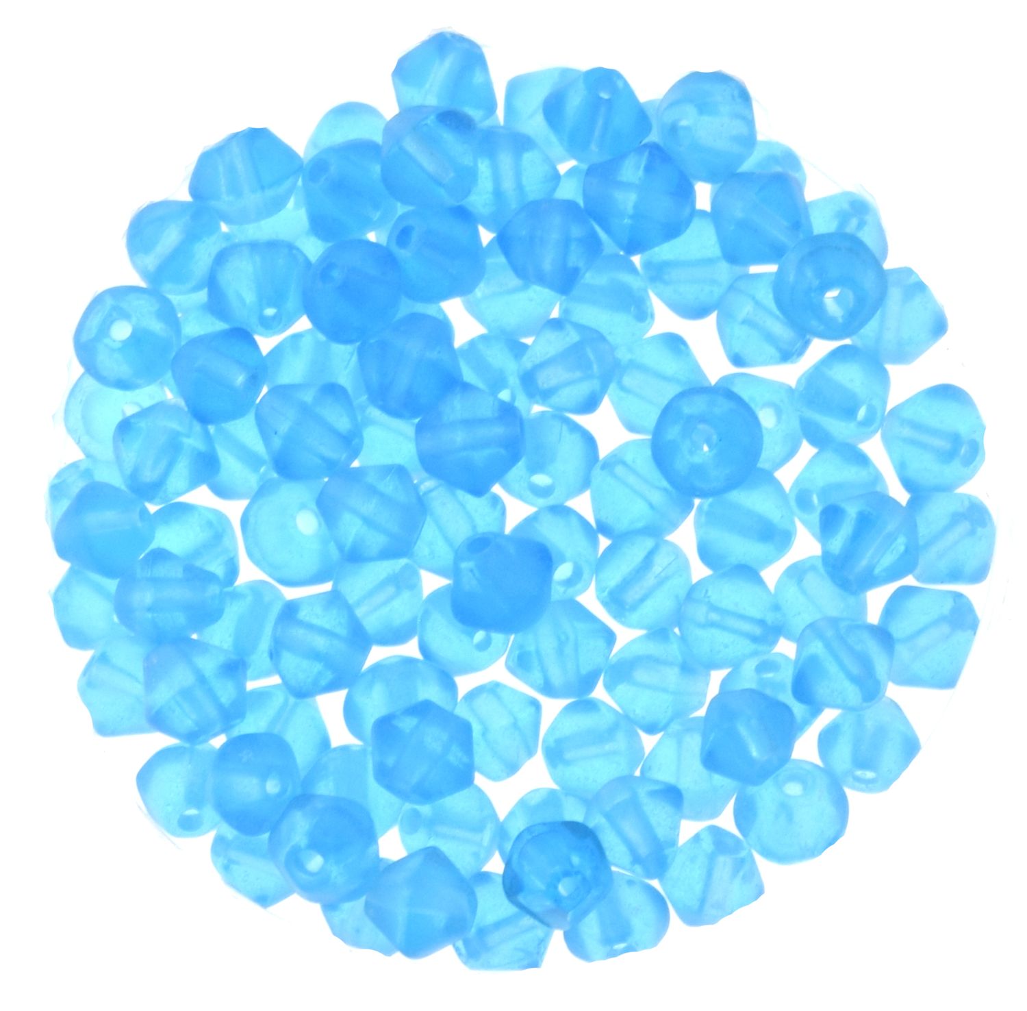Glasschliffperlen – Blau matt-transparent, 4 mm (40Stück) Glasschliffperlen – Blau matt-transparent, 4 mm (40Stück)
