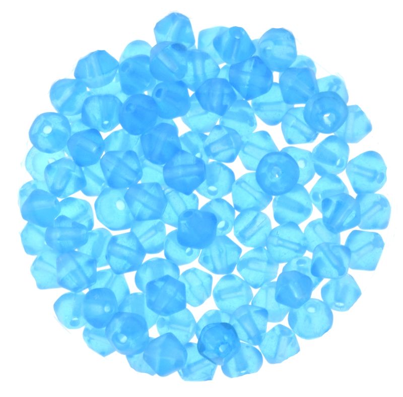 Glasschliffperlen – Blau matt-transparent, 4 mm (40Stück) Glasschliffperlen – Blau matt-transparent, 4 mm (40Stück)