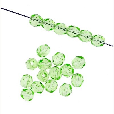 Feuerpolierte Glasperlen – Hellgrün, 5 mm (40 Stück) Feuerpolierte Glasperlen – Hellgrün, 5 mm (40 Stück)