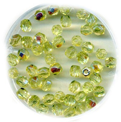 Glasschliffperlen – Karamell Iris, 4 mm (34 Stück) Glasschliffperlen – Karamell Iris, 4 mm (34 Stück)