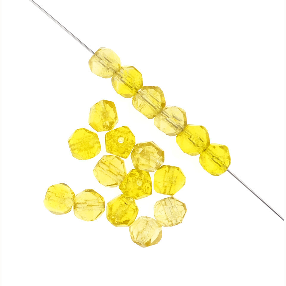 Feuerpolierte Glasperlen – Helles Topasgelb, 5 mm (30 Stück) Feuerpolierte Glasperlen – Helles Topasgelb, 5 mm (30 Stück)