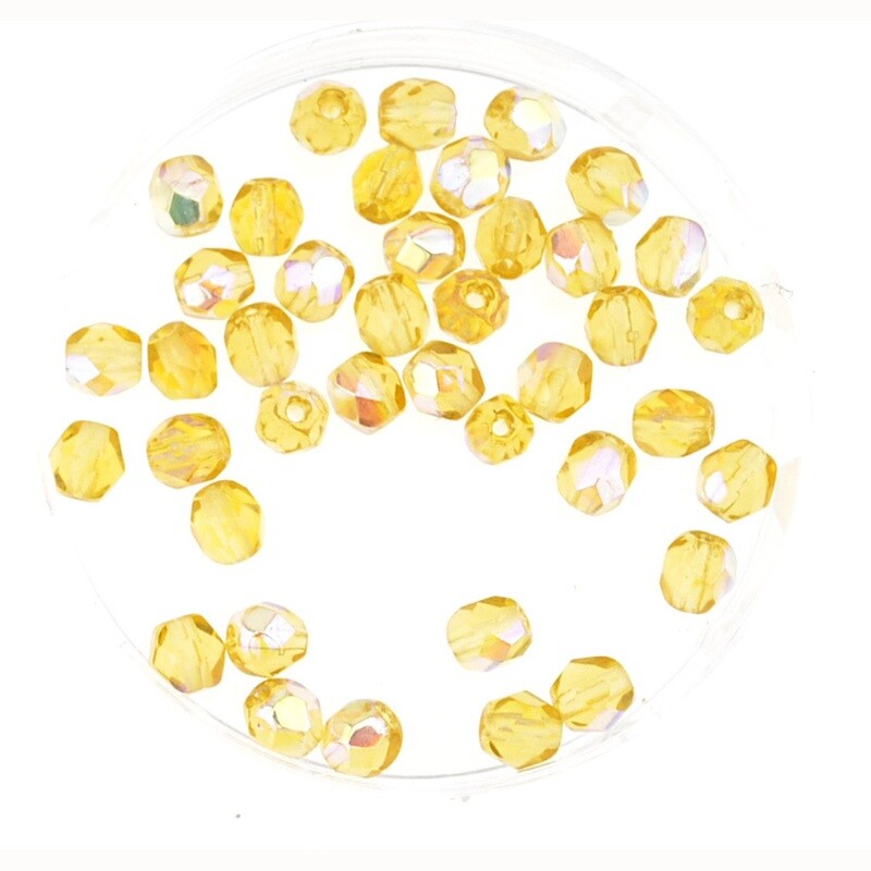 Feuerpolierte Glasperlen – Helles Topasgelb, 4 mm (40 Stück) Feuerpolierte Glasperlen – Helles Topasgelb, 4 mm (40 Stück)