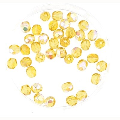 Feuerpolierte Glasperlen – Helles Topasgelb, 4 mm (40 Stück) Feuerpolierte Glasperlen – Helles Topasgelb, 4 mm (40 Stück)