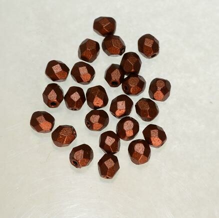 Feuerpolierte 4mm Matte Metallic Dark Copper / 25 Stück Feuerpolierte 4mm Matte Metallic Dark Copper / 25 Stück