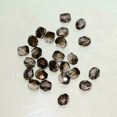 Feuerpolierte 4mm Perlen braun zweifarbig / 40 Stück Feuerpolierte 4mm Perlen braun zweifarbig / 40 Stück