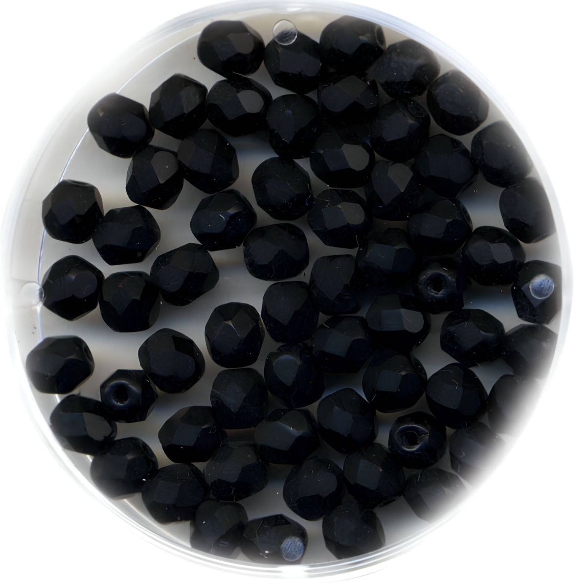 Glasperlen 4 mm – Schwarz matt (40 Stück) Glasperlen 4 mm – Schwarz matt (40 Stück)