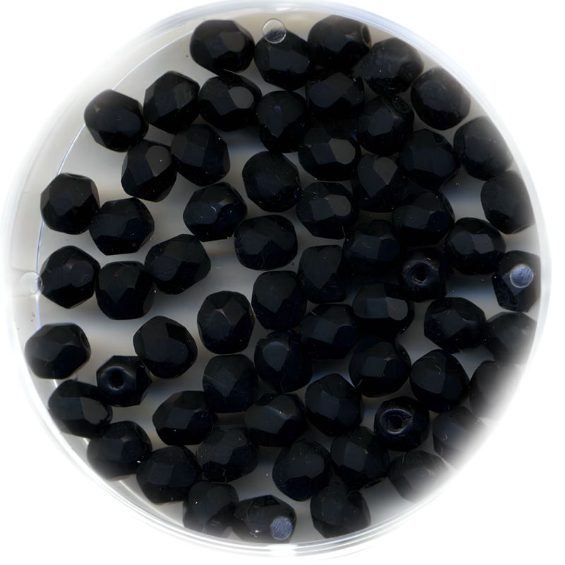 Glasperlen 4 mm – Schwarz matt (40 Stück) Glasperlen 4 mm – Schwarz matt (40 Stück)
