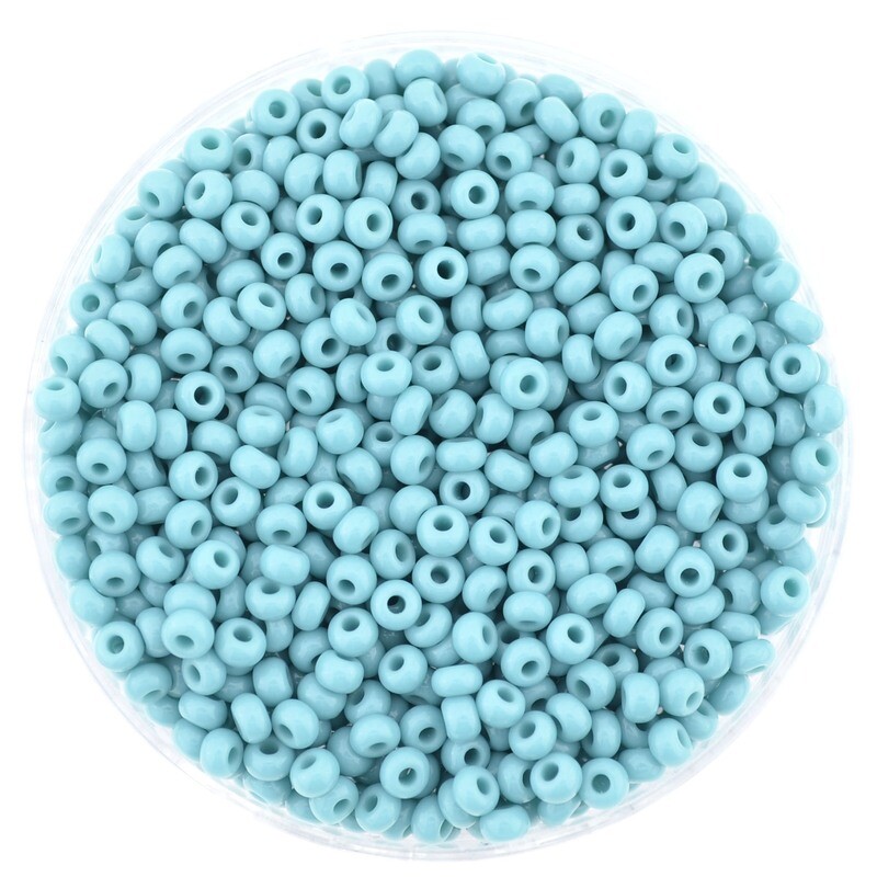 Rocailles blau 2,6mm türkis opak / 12g Rocailles blau 2,6mm türkis opak / 12g