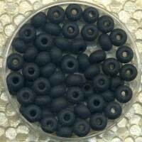 Rocailles schwarz 5,5mm matt transparent  / 12 g