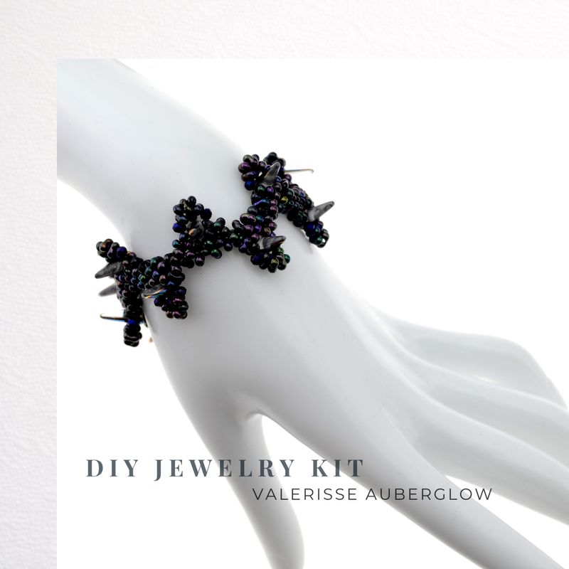 6. Kit mit Perlen, Anleitung und Zubehör / Schmuck selber machen / Armband mit Spikes-beads