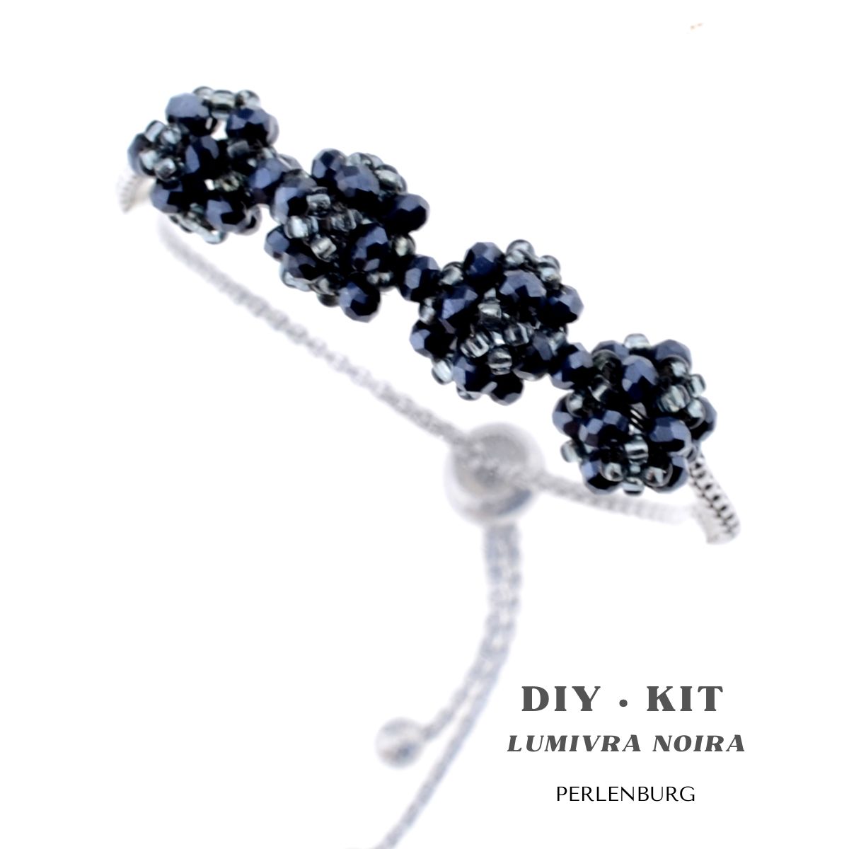 DIY-Schmuckset „Lumivra Noira“ – Armband basteln I Kit mit Perlen + Anleitung + Zubehör