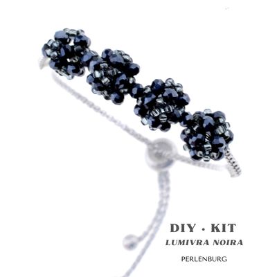 DIY-Schmuckset „Lumivra Noira“ – Armband basteln I Kit mit Perlen + Anleitung + Zubehör
