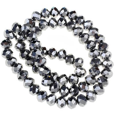 Rondellen Glasperlen 2mm facettiert silber metallic/ 40 Stück Rondellen Glasperlen 2mm facettiert silber metallic/ 40 Stück