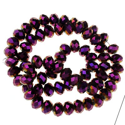 Rondellen Glasperlen 3mm facettiert lila metallic/ 40 Stück Rondellen Glasperlen 3mm facettiert lila metallic/ 40 Stück