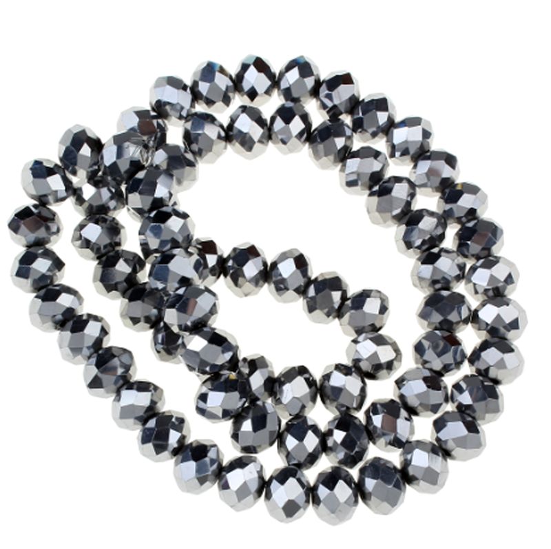 Rondelle facettiert 4x6mm silber / 20 Stück