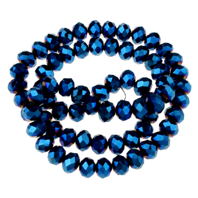Rondelle facettiert 4x6mm blau metallic/ 20 Stück Rondelle facettiert 4x6mm blau metallic/ 20 Stück