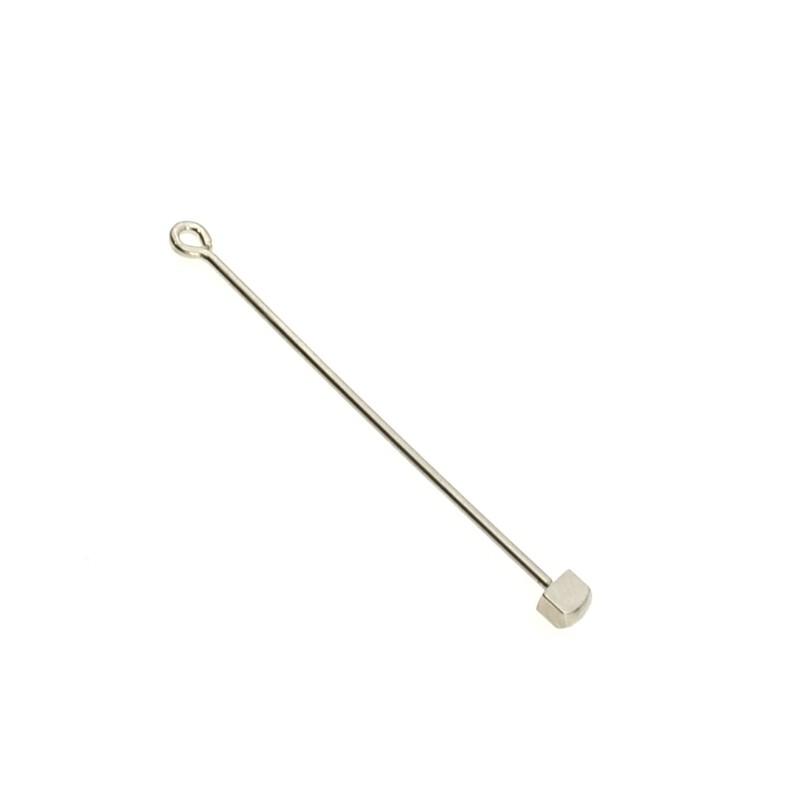 Gewindestab mit Würfel für Wechselanhänger - ~60mm lang - versilbert Gewindestab mit Würfel für Wechselanhänger - ~60mm lang - versilbert