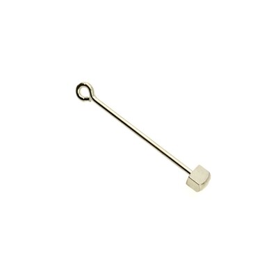 Gewindestab mit Würfel für Wechselanhänger - ~40mm lang - versilbert Gewindestab mit Würfel für Wechselanhänger - ~40mm lang - versilbert